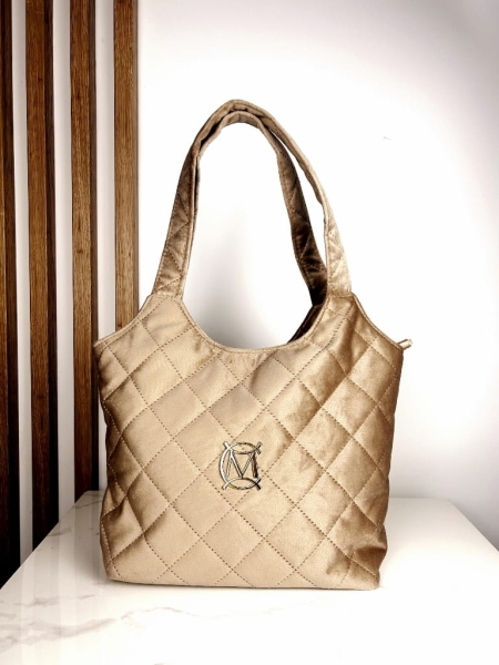 Massimo Contti torba shopper  pikowana beżowa