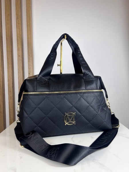 Massimo Contti torba shopper pikowana weekendówka czarna