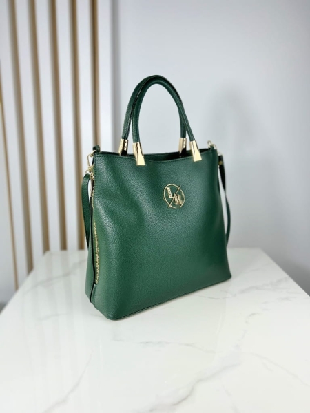 Laura Biaggi elegancki duży kuferek zielony