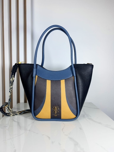 Ego dwustronna torba shopper na ramię insecta czarna 