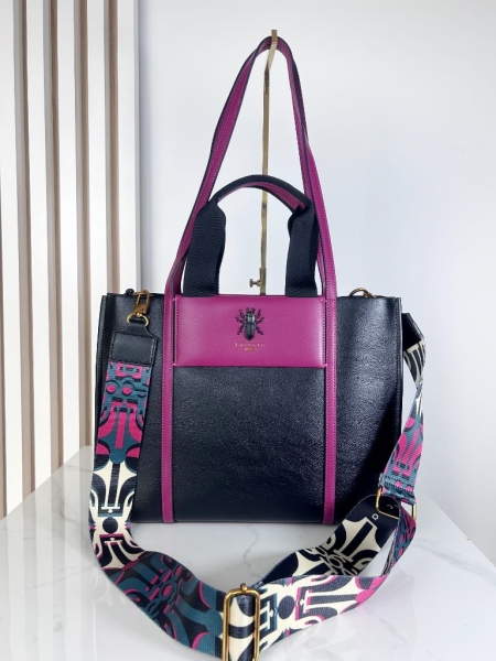 Ego torba shopper insecta czarna z fuksją