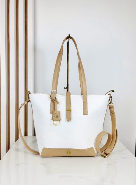Lulu Castagnette torebka shopper biała z misiem