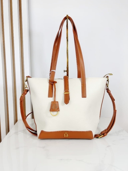 Lulu Castagnette torebka shopper jasno beżowa z brązem