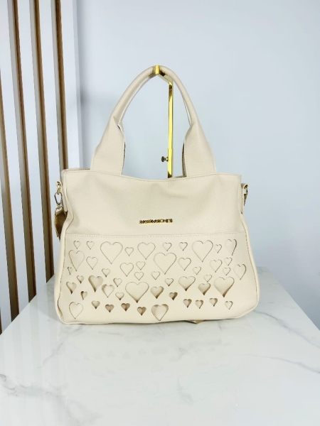 Massimo Contti torba shopper w serca jasno beżowa