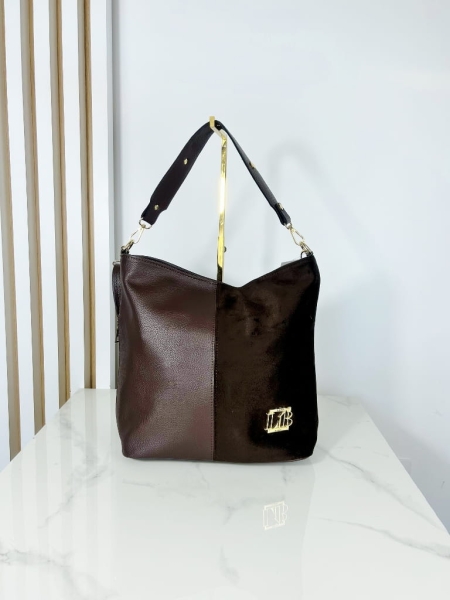 Laura Biaggi torebka Shopper ciemno brązowa 