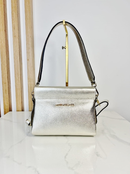 Massimo Contti skórzana torebka kuferek złota