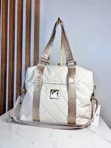 Laura Biaggi Torebka Shopperka Beżowa Pikowana 