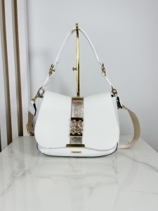 Laura Biaggi torebka listonoszka z klapką nieskończoność biała