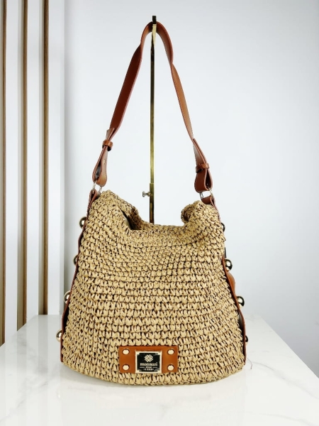 Monnari torebka worek koszyk na lato beżowa