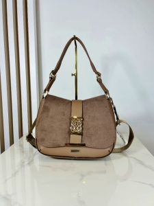 Laura Biaggi torebka listonoszka z klapką nieskończoność taupe