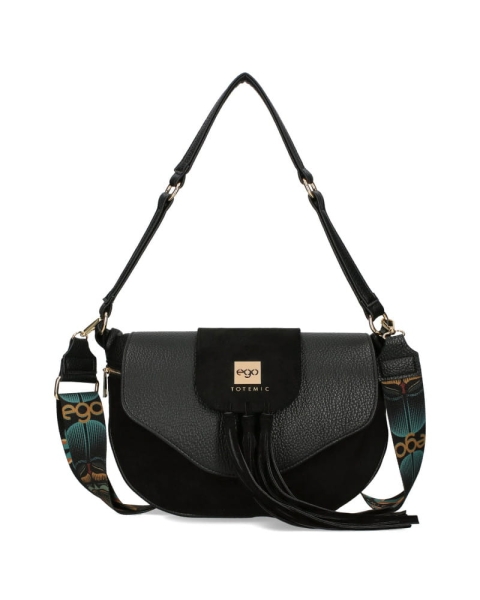 Ego torebka listonoszka z wymiennymi klapkami 4w1 czarna