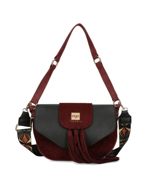 Ego torebka listonoszka z wymiennymi klapkami 4w1 bordo