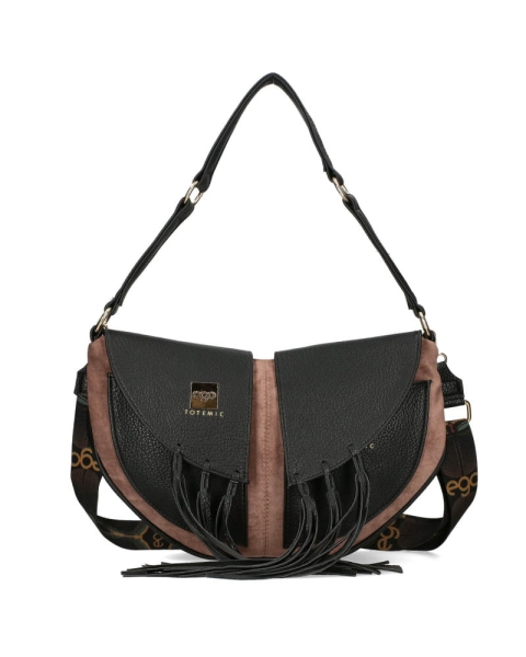 Ego torebka listonoszka z frędzlami 2w1 taupe