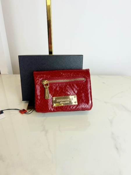 Monnari skórzany mały portfel czerwony