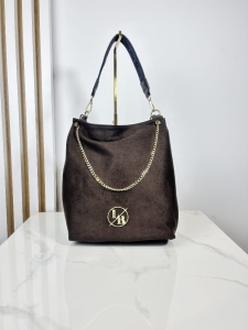 Laura Biaggi Torebka Worek z Łańcuszkiem brązowa