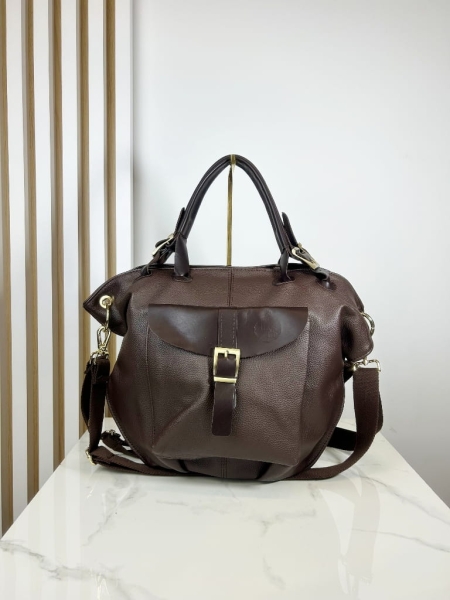 Laura Biaggi duża torba na ramię shopper brązowa