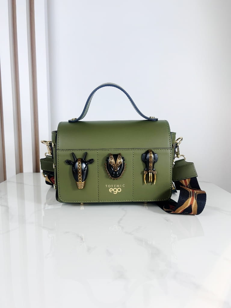 Ego torebka kuferek animals z głowami zwierząt zielona