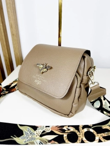 Ego skórzana torebka listonoszka z pszczółką