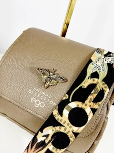 Ego skórzana torebka listonoszka z pszczółką