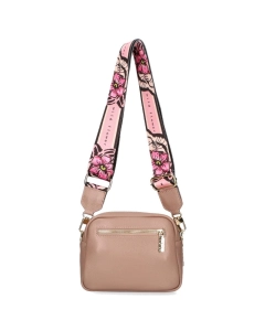 Ego skórzana torebka bułeczka różowa z beżowym