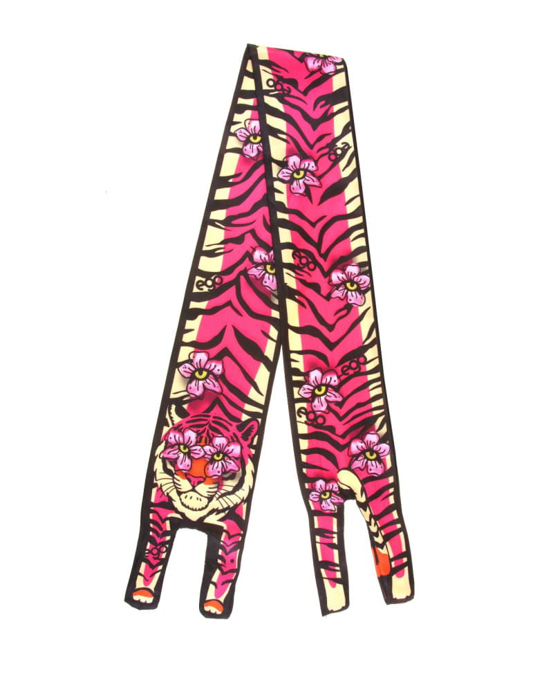 Ego skórzana torebka z apaszką kolorowa fuksja