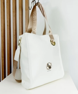 Laura Biaggi  Duża Torebka Shopper Biała