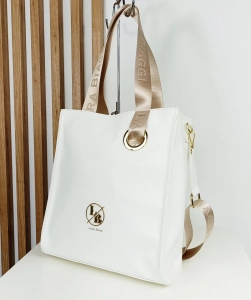 Laura Biaggi  Duża Torebka Shopper Biała