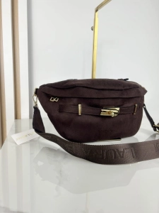 Laura Biaggi torebka nerka saszetka brązowa eko zamsz