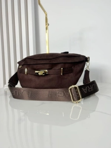 Laura Biaggi torebka nerka saszetka brązowa eko zamsz