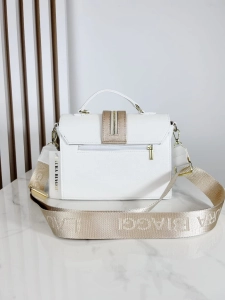 Laura Biaggi torebka kuferek biały z klapką