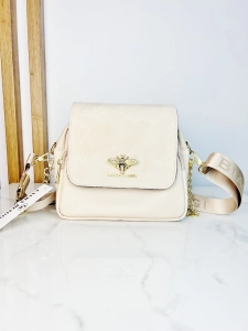 torebka z pszczółką laura biaggi jasno beżowa