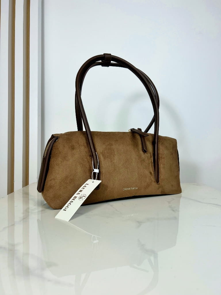Laura Biaggi torebka na ramię brązowa baguette bag