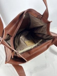 Laura Biaggi skórzana torba shopper brązowa