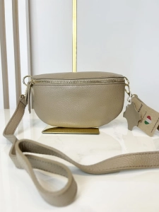 Laura Biaggi torebka nerka skórzana beżowa