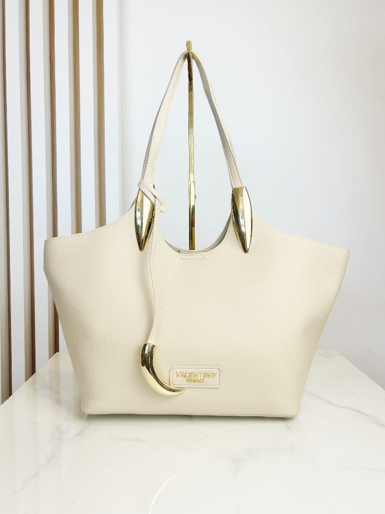 Valentino Creations torba shopper na ramię jasno beżowa