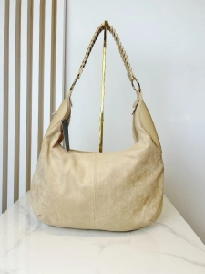 Minmin torebka worek na ramię beżowa eko zamsz