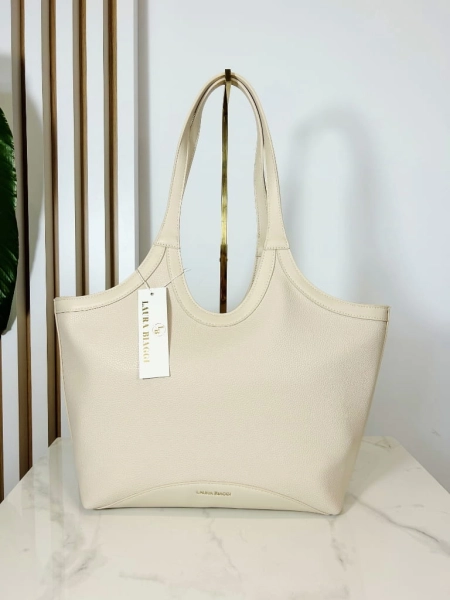 Laura Biaggi torba shopper na ramię jasno beżowa