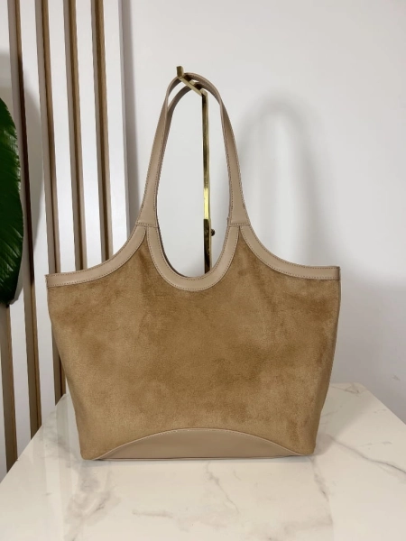 Laura Biaggi torba shopper na ramię beżowa