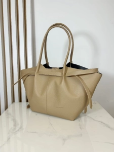 Laura Biaggi elegancka torba shopper na ramię beżowa