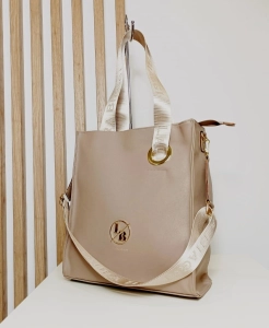 Laura Biaggi Torebka Shopper Taupe Ciemno Beżowa