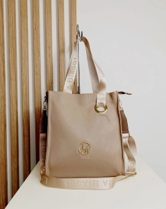 Laura Biaggi Torebka Shopper Taupe Ciemno Beżowa