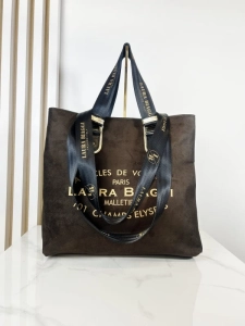 Shopperka Laura Biaggi z Napisami Brązowa