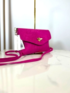 Laura Biaggi elegancka kopertowa torebka różowa