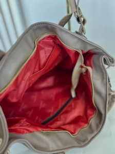 Laura Biaggi duża torba na ramię shopper fango