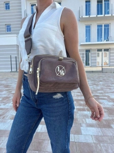 Laura Biaggi Torebka Listonoszka Kuferek Fango Eko Zamsz 
