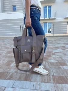 Laura Biaggi Torebka Shopper Fango z Kieszonkami