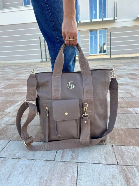 Laura Biaggi Torebka Shopper Fango z Kieszonkami  