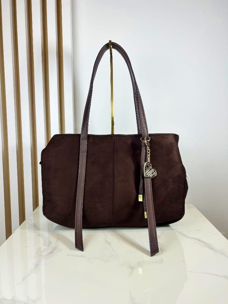 Laura Biaggi torba shopper brązowa czekoladowa