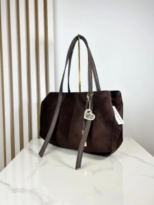 Laura Biaggi torba shopper brązowa czekoladowa