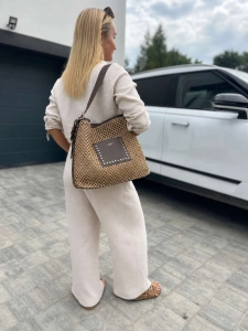 Flora&Co torebka shopper na lato koszyk beżowa